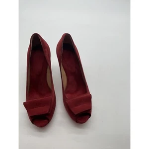 Roberto Del Carlo Suede Peep Toe Heels Platform Pumps Designer Shoes Size 7.5 - Picture 1 of 13