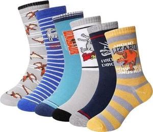 Boys Cotton Crew Socks Kids Novelty Animal Soft Funny Casual Fashion Breathable - Picture 1 of 6