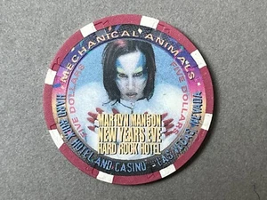 Hard Rock Hotel/Casino Las Vegas - Marilyn Manson $5Chip NewYearsEve 98 - Picture 1 of 2