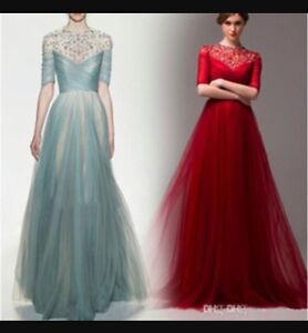 Rare Jenny Packham Ice Blue Crystal Embellished Princess Ballgown Gown Dress 8