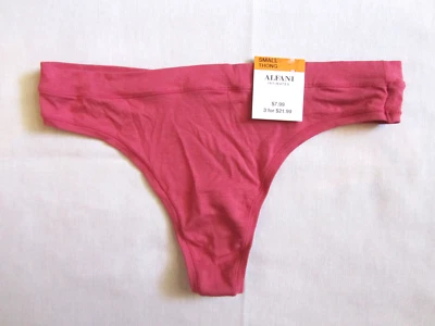 Nuevo con etiquetas Alfani Intimates Style # 100093327 Talla S Microfibra Tejido Tanga Panty Rosa! Foto 1 de 3