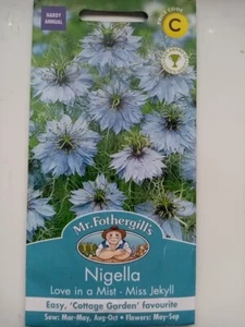 Mr Fothergills - Flower - Nigella Love in a Mist Miss Jekyll - Approx 700 Seeds - Picture 1 of 2