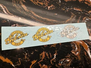 3Pcs Gibson Custom Shop Guitar Bass Waterslide Transfer Headstock Sticker Decals - Picture 1 of 7