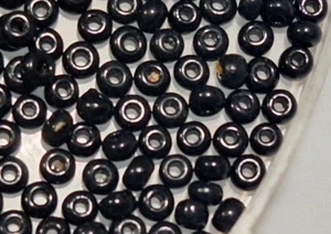 *Opaque BLACK* Vintage Venetian Seed Beads 11/0? 50 Grams - Picture 1 of 9