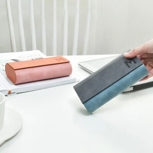 Double Layer Double Eyeglasses Case PU Leather Glasses Case WomenM Men - Foto 1 di 17