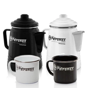 Perkolator Tee Kaffee Kanne Becher Kanne Emaille Kochen Küche Camping Geschirr - Bild 1 von 19