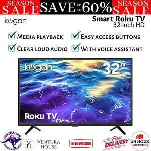 Kogan 32" LED HD Smart Roku TV Home Theater Voice Assistant Television HDMI USB - Picture 1 of 12