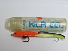 Vintage DeLong 8" Kilr Eel Orange Neon Tail Scented Soft Plastic Jerkbait New