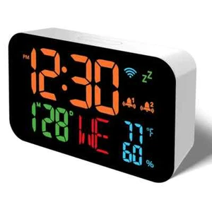 Smart WiFi Desktop Clock & Calendar - LED Digital Display with Auto-Calibrated T - Picture 1 of 7