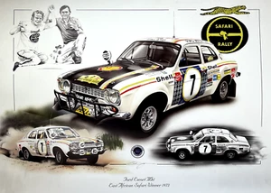 Ford Escort RS1600 MK1 SAFARI RALLY 1972 HANNU MIKKOLA NUEVA PINTURA IMPRESIÓN ARTE - Imagen 1 de 2