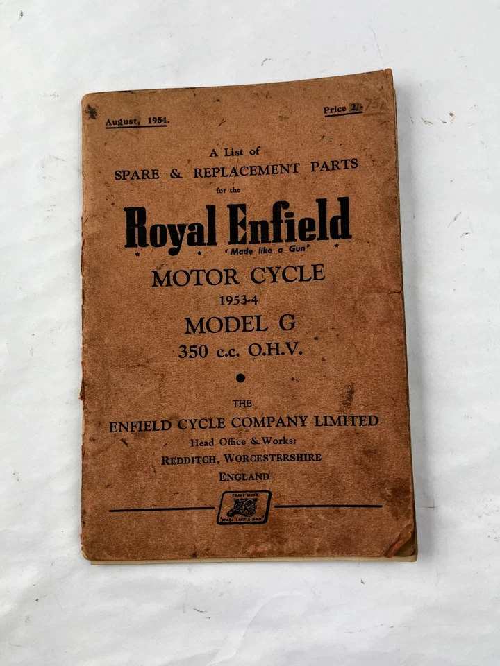 Peças sobressalentes e de reposição para motocicletas Royal Enfield 1953-4 modelo 6 350cc o.h.v - Imagem 1 de 1