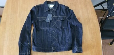 NEW w/ TAGS Rag and Bone Rinse Selvage Dark Wash Denim Trucker Jacket Sz Small - Image 1 of 4