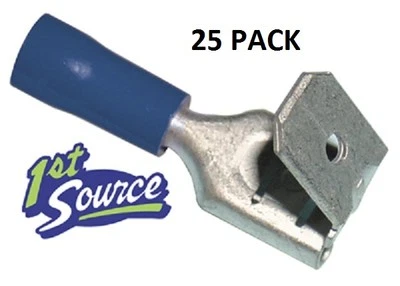 25 PACK - FEMALE - MALE PIGGY-BACK ADAPTERS BLUE 16-14GAUGE - .250" #119B-25PK - Image 1 of 2
