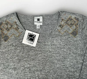 Eaze Wear by Antthony Long Sleeve Designer Shirt Womens Size 3XL Soft Bling NWT - Picture 1 of 10