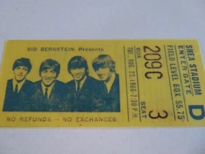 THE BEATLES, SHEA STADIUM, 23.08.1966, FIELD LEVEL BOX, LAMINIERTE REPRODUKTION - Bild 1 von 3