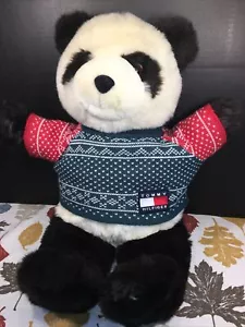 Maglione di Natale VGUC-VINTAGE-22” Gund Tommy Hilfiger Panda Bear Peluche Giocattolo - Foto 1 di 7
