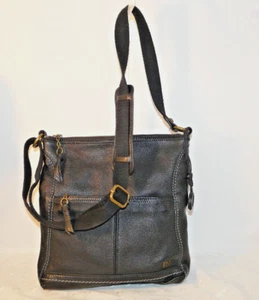 The Sak Black Leather Crossbody Bag Bucket 52 in. Shoulder Strap Pebble - Picture 1 of 4