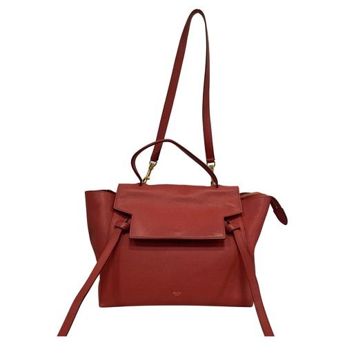 Borsa a mano Celine mini cintura in pelle di vitello donna bordeaux taglia unica