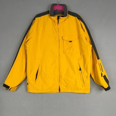 Chaqueta De Colección Abercrombie Fitch Para Hombre Mediana Amarilla Forrada de Vellón Cremallera Completa Y2K Foto 1 de 4