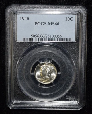 1945 PCGS MS66 Mercury Silver Dime - Image 1 of 4