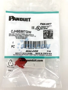 Panduit CJH5E88TGIW Cat5e Mini-Com Shuttered Jack Off-White ~STSI - Picture 1 of 2