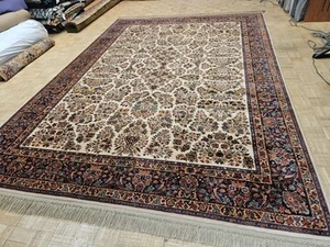 10x14 KARASTAN IVORY SAROUK 700 - 760 - 100% WOOL RUG GENUINE GOOD CONDITION - Picture 1 of 13