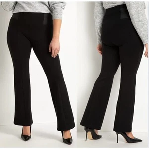 Eloquii Miracle Flawless Elastic Stretch Flare Leg Pants Slacks Black sz 24 NWT - Picture 1 of 11