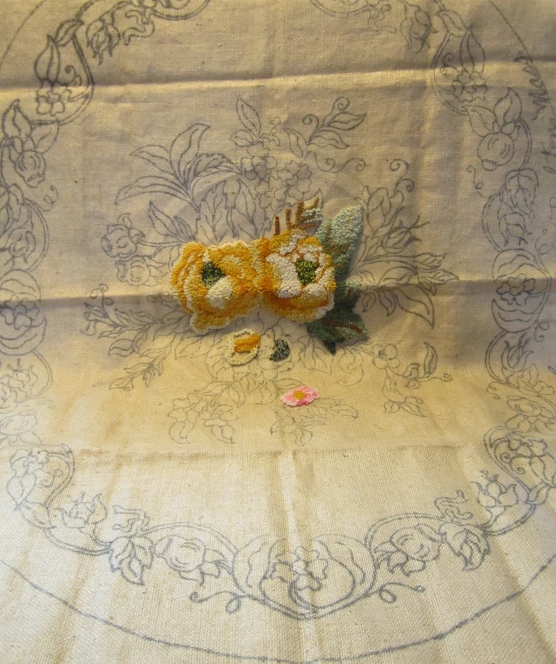 Pearl McGown Original Rug Hooking Burlap 34X 42  #104 Wedgewood Vintage 50s - Image 1 of 4