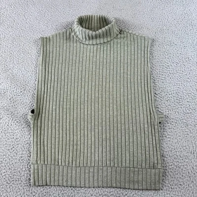 Shein Womens Side Open Sleeveless Turtleneck Sweater Green Size S - Image 1 of 4