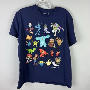 Disney Pixar Large Navy Blue Characters T-Shirt Cotton - Picture 1 of 6