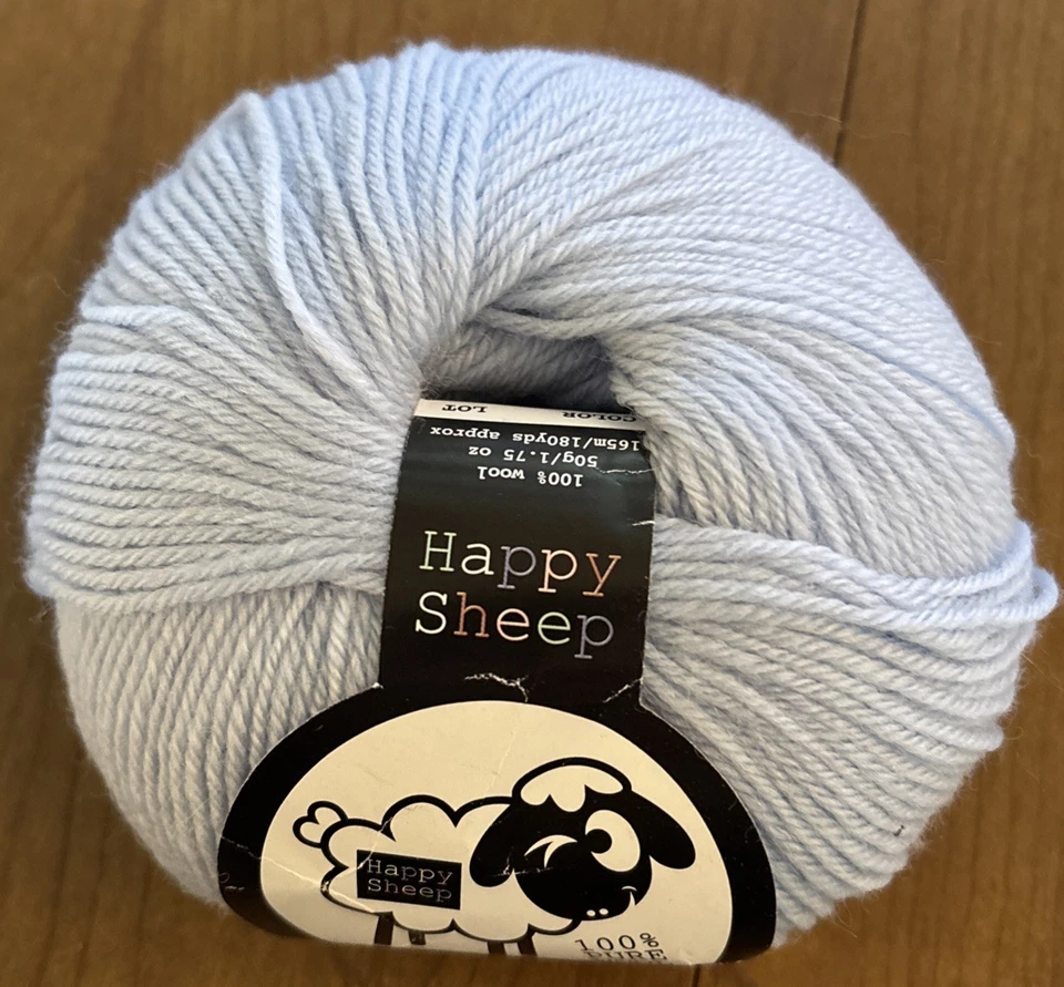 Hobbii Happy Sheep Baby Wool Yarn "Light Blue" 1 Skein #551 - Image 1 of 2