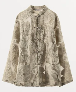 ZARA BNWT 2025. CAMEL FLORAL JACQUARD KIMONO JACKET LIMITED EDITION. 9432/813 - Picture 1 of 10