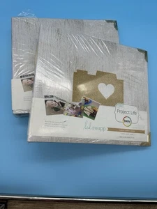 TWO NEW Project Life Heidi Swapp 8 X 8 Albums Gold Gray Becky Higgins Scrapbooks - Picture 1 of 12