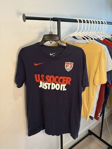 Camiseta de manga corta para hombre Nike USA Soccer Just Do It calce ajustado azul cuello redondo talla XL - Imagen 1 de 7
