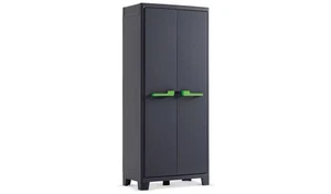 Keter Storage Cabinet 5 Shelves 182cm Cupboard Organiser Tall Lockable Grey - Picture 1 of 5