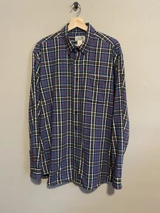 LL Bean Hemd Herren Large blau rot kariert Flanell traditionelle Passform 228061 - Bild 1 von 6