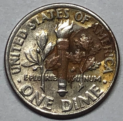 1999 P Roosevelt Dime Partial Missing Clad Layer On Obverse and Reverse - Image 1 of 4