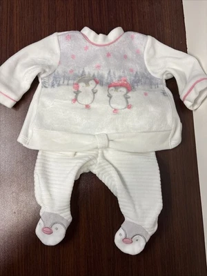 Ropa Bebé Niña Nuevo Mayoral Recién Nacido Blanco Rosa Pingüino Conjunto Ver Descripción Foto 1 de 3