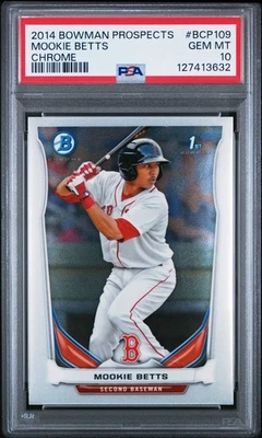 2014 1st Bowman Chrome Prospects #BCP109 Mookie Betts, Dodgers, Medias Rojas, PSA 10 Foto 1 de 2