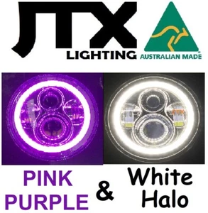7" LED Headlights PURPLE and WHITE Ford Zephyr Zodiac Mk1 Mk2 Mk11  - Picture 1 of 10