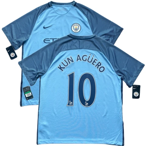 2016/17 Manchester City Home Jersey #10 Kun Aguero XL Nike Minor Defect NEW Cover