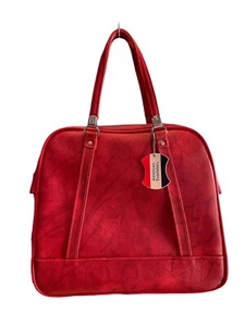 Vintage American Tourister RED Carry On Overnight Luggage Bag w/ Tag, Lock & Key - Picture 1 of 12