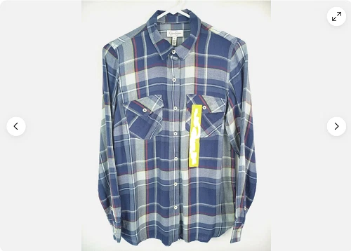 Jessica Simpson Women Petunia Button Up Shirt (Clematis Blue, MEDIUM) NWOT - Image 1 of 1