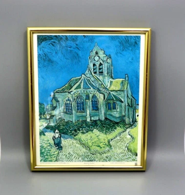 Church at Auvers by Vincent Van Gogh Vintage Framed Art Print Gold Metal Frame - Image 1 of 4