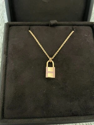 NUEVO COLLAR COLGANTE HERMES ORO ROSA 18K AMULETOS CADENAS ZAFIRO ROSA Foto 1 de 4