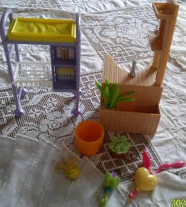 Barbie & Chelsea cart & plant Stand Mattel w accessories - Picture 1 of 4