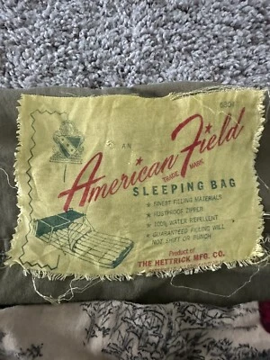 Vintage 1920’s American Field Sleeping Bag The Hetteick MFG. Co. Statesville, Nc - Image 1 of 4