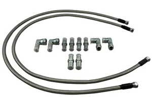 Kit de línea de manguera flexible enfriador de transmisión trenzada de acero inoxidable TH400 TH350 700R4 - Imagen 1 de 2