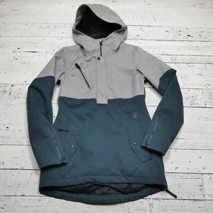 Volcom Snowboarding Jacket Womens Small Blue Gray 1/2 Zip Pullover Softshell - Picture 1 of 11