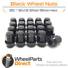 Wheel Nuts (20) 12X1.5 Ghia Black For Ford Mondeo [Mk4] 07-14 On Original Wheels